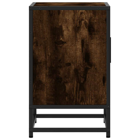 vidaXL Bedside Cabinets 2 pcs Smoked Oak 40x31x50 cm Engineered Wood and Metal