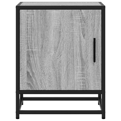 vidaXL Bedside Cabinet Grey Sonoma 40x31x50 cm Engineered Wood and Metal