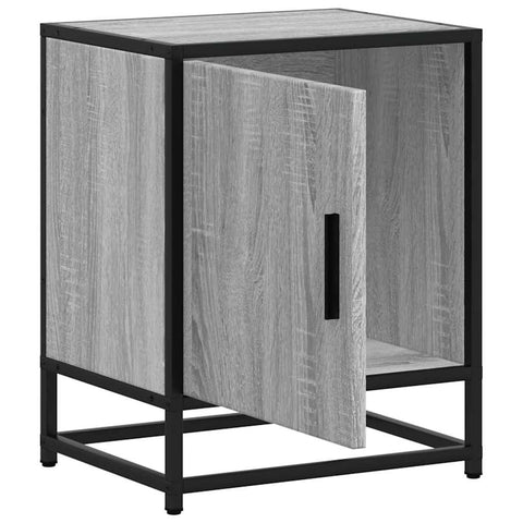 vidaXL Bedside Cabinet Grey Sonoma 40x31x50 cm Engineered Wood and Metal
