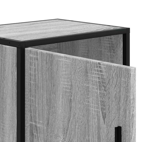 vidaXL Bedside Cabinet Grey Sonoma 40x31x50 cm Engineered Wood and Metal