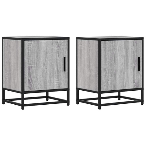 vidaXL Bedside Cabinets 2 pcs Grey Sonoma 40x31x50 cm Engineered Wood and Metal