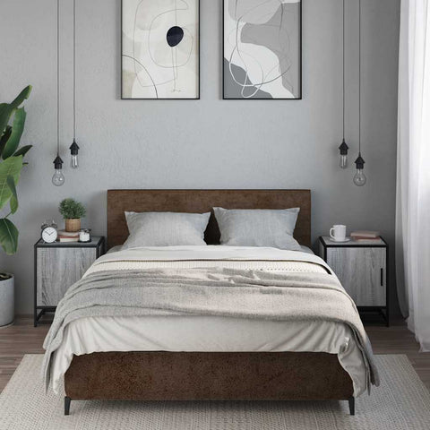 vidaXL Bedside Cabinets 2 pcs Grey Sonoma 40x31x50 cm Engineered Wood and Metal