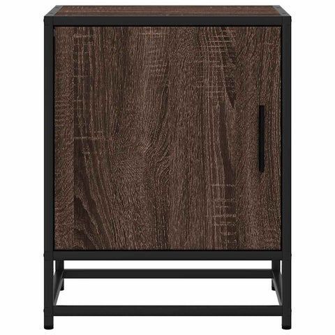 vidaXL Bedside Cabinet Brown Oak 40x31x50 cm Engineered Wood and Metal