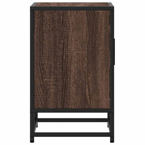 vidaXL Bedside Cabinet Brown Oak 40x31x50 cm Engineered Wood and Metal