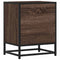 vidaXL Bedside Cabinet Brown Oak 40x31x50 cm Engineered Wood and Metal