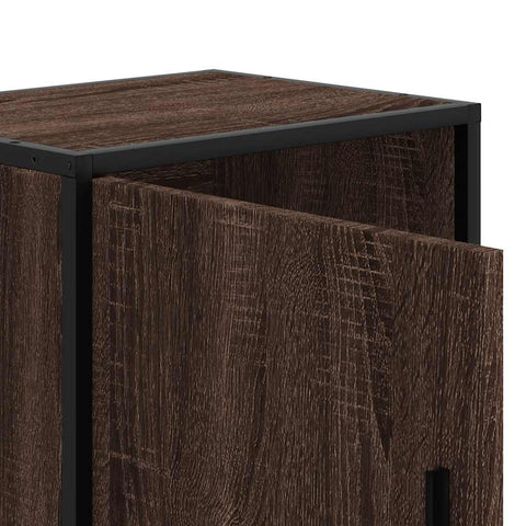 vidaXL Bedside Cabinets 2 pcs Brown Oak 40x31x50 cm Engineered Wood and Metal