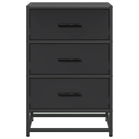 vidaXL Bedside Cabinet Black 40x34.5x60 cm Engineered Wood and Metal