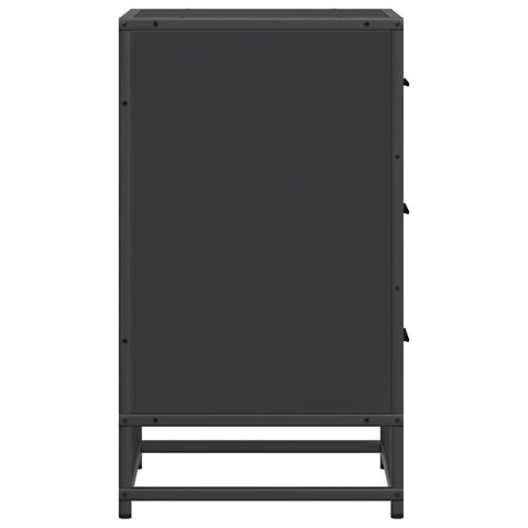 vidaXL Bedside Cabinet Black 40x34.5x60 cm Engineered Wood and Metal