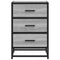 vidaXL Bedside Cabinet Grey Sonoma 40x34.5x60 cm Engineered Wood and Metal