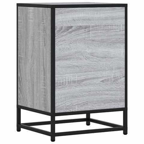vidaXL Bedside Cabinet Grey Sonoma 40x34.5x60 cm Engineered Wood and Metal