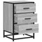vidaXL Bedside Cabinet Grey Sonoma 40x34.5x60 cm Engineered Wood and Metal