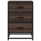 vidaXL Bedside Cabinet Brown Oak 40x34.5x60 cm Engineered Wood and Metal