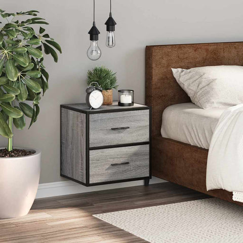 vidaXL Wall-mounted Bedside Cabinet Grey Sonoma 40x31x39.5 cm