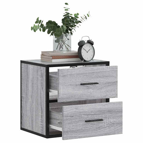 vidaXL Wall-mounted Bedside Cabinet Grey Sonoma 40x31x39.5 cm