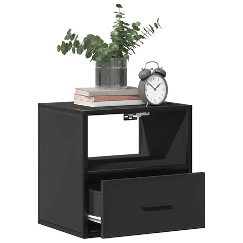 vidaXL Wall-mounted Bedside Cabinet Black 40x31x39.5 cm