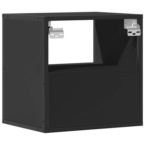 vidaXL Wall-mounted Bedside Cabinet Black 40x31x39.5 cm