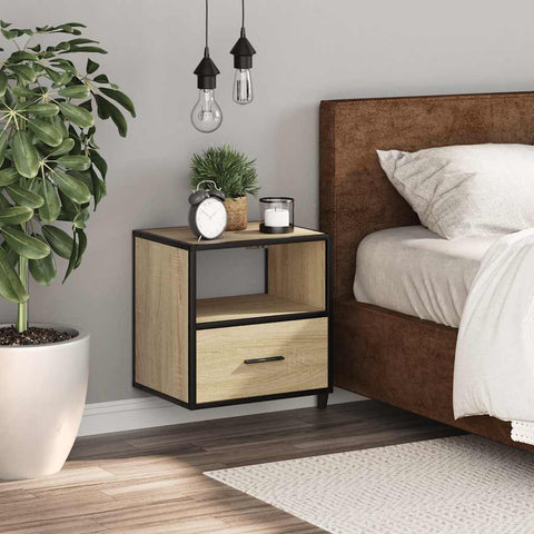 vidaXL Wall-mounted Bedside Cabinet Sonoma Oak 40x31x39.5 cm