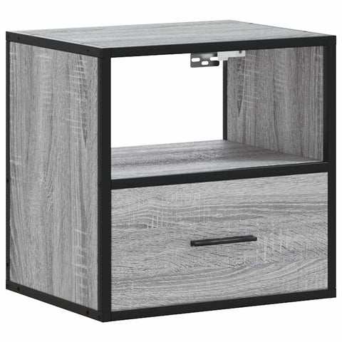 vidaXL Wall-mounted Bedside Cabinet Grey Sonoma 40x31x39.5 cm