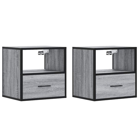 vidaXL Wall-mounted Bedside Cabinets 2 pcs Grey Sonoma 40x31x39.5 cm