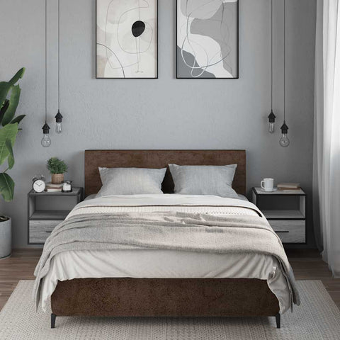 vidaXL Wall-mounted Bedside Cabinets 2 pcs Grey Sonoma 40x31x39.5 cm