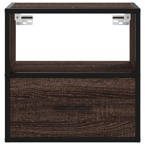vidaXL Wall-mounted Bedside Cabinet Brown Oak 40x31x39.5 cm