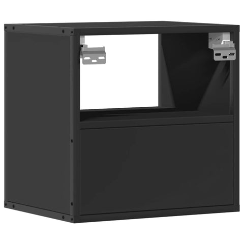 vidaXL Wall-mounted Bedside Cabinet Black 40x31x39.5 cm