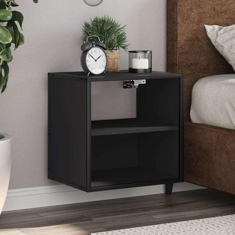 vidaXL Wall-mounted Bedside Cabinet Black 40x31x39.5 cm