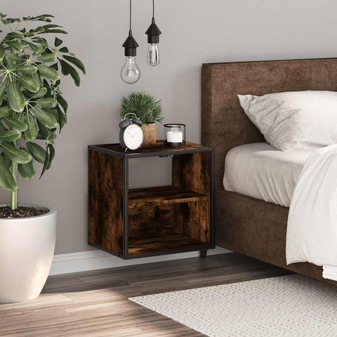 vidaXL Wall-mounted Bedside Cabinet Smoked Oak 40x31x39.5 cm
