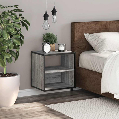 vidaXL Wall-mounted Bedside Cabinet Grey Sonoma 40x31x39.5 cm