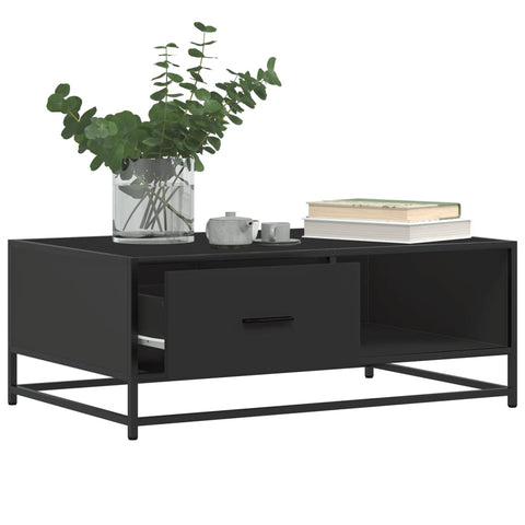 vidaXL Coffee Table Black 90x57x35 cm Engineered Wood and Metal