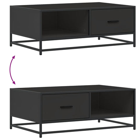 vidaXL Coffee Table Black 90x57x35 cm Engineered Wood and Metal