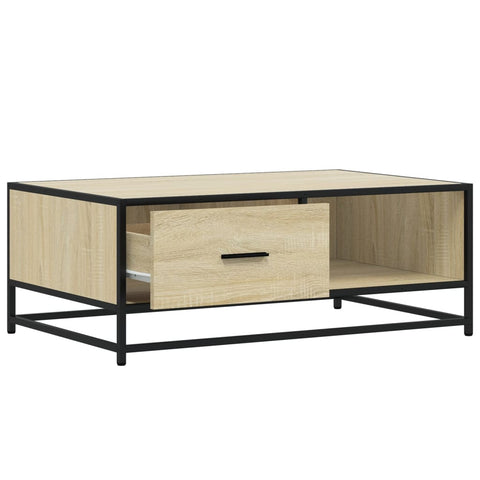 vidaXL Coffee Table Sonoma Oak 90x57x35 cm Engineered Wood and Metal