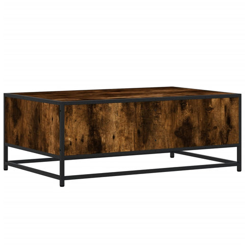 vidaXL Coffee Table Smoked Oak 90x57x35 cm Engineered Wood and Metal