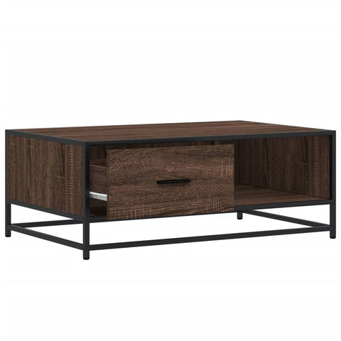 vidaXL Coffee Table Brown Oak 90x57x35 cm Engineered Wood and Metal