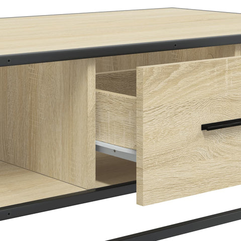 vidaXL Coffee Table Sonoma Oak 100x57x35 cm Engineered Wood and Metal