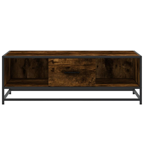vidaXL Coffee Table Smoked Oak 100x57x35 cm Engineered Wood and Metal
