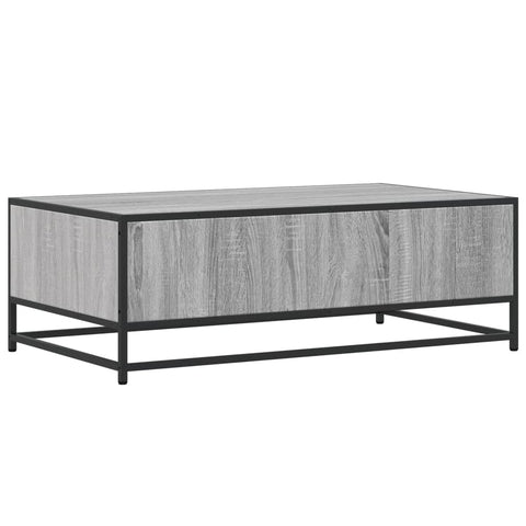 vidaXL Coffee Table Grey Sonoma 100x57x35 cm Engineered Wood and Metal