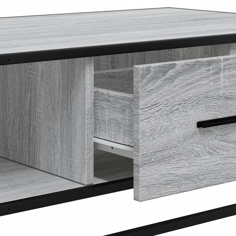 vidaXL Coffee Table Grey Sonoma 100x57x35 cm Engineered Wood and Metal