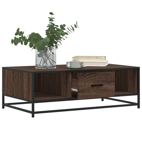 vidaXL Coffee Table Brown Oak 100x57x35 cm Engineered Wood and Metal