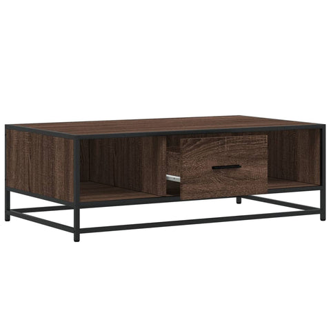 vidaXL Coffee Table Brown Oak 100x57x35 cm Engineered Wood and Metal