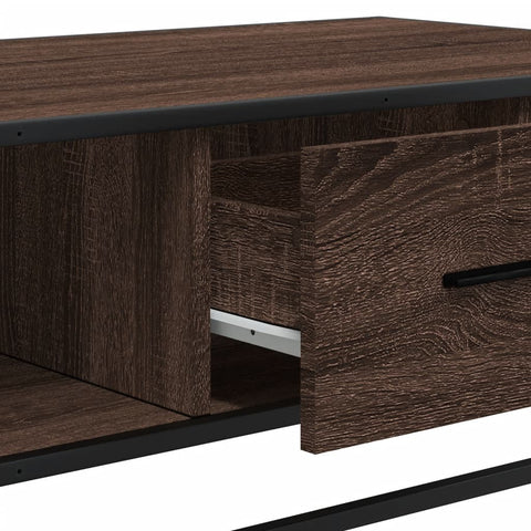 vidaXL Coffee Table Brown Oak 100x57x35 cm Engineered Wood and Metal