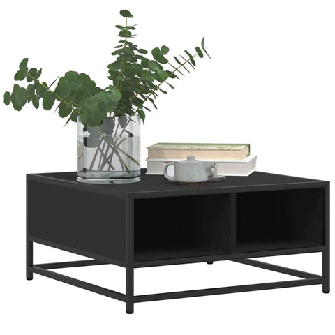 vidaXL Coffee Table Black 60.5x60.5x30 cm Engineered Wood and Metal