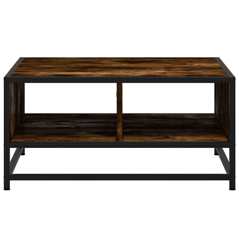 vidaXL Coffee Table Smoked Oak 60.5x60.5x30 cm Engineered Wood and Metal