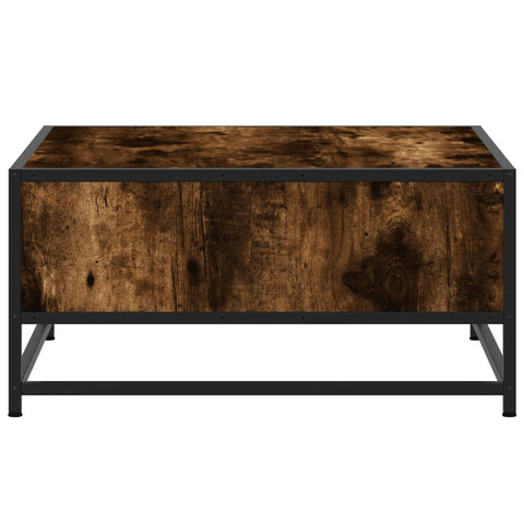 vidaXL Coffee Table Smoked Oak 60.5x60.5x30 cm Engineered Wood and Metal