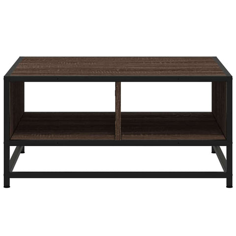 vidaXL Coffee Table Brown Oak 60.5x60.5x30 cm Engineered Wood and Metal