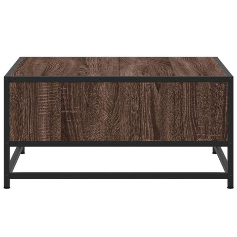 vidaXL Coffee Table Brown Oak 60.5x60.5x30 cm Engineered Wood and Metal