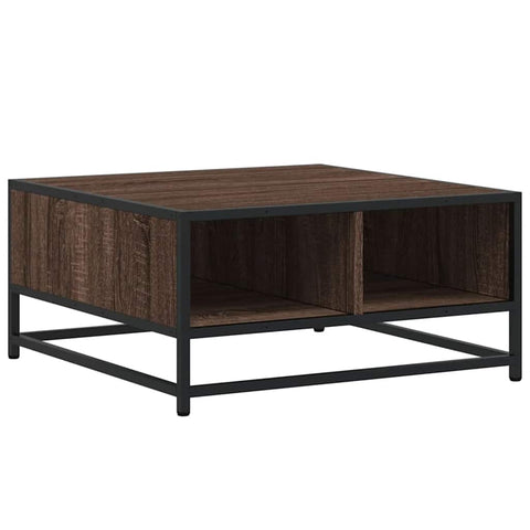 vidaXL Coffee Table Brown Oak 60.5x60.5x30 cm Engineered Wood and Metal