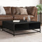vidaXL Coffee Table Black 80x80x30 cm Engineered Wood and Metal
