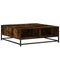 vidaXL Coffee Table Smoked Oak 80x80x30 cm Engineered Wood and Metal