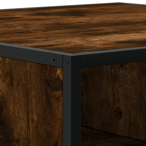vidaXL Coffee Table Smoked Oak 80x80x30 cm Engineered Wood and Metal